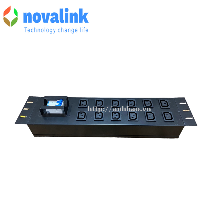 Thanh nguồn PDU 12 ổ cắm C13 Novalink mã NV-66207A chuẩn 19